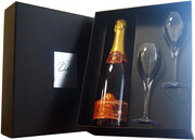Champagne Delot, Brut Rose, gift box with 2 glasses