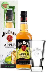 Jim Beam Apple, gift box with glass, 0.7 л
