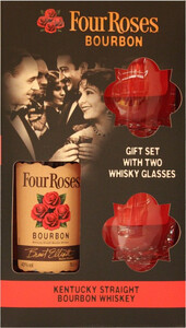 Виски Four Roses, gift box with 2 glasses, 0.7 л