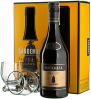 Бренди Sandeman, Imperial Solera, gift box with 2 glasses, 0.7 л
