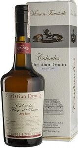 Christian Drouin, Calvados Pays dAuge Fut de Xeres 3 Ans, gift box, 0.7 л