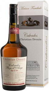Christian Drouin, Calvados Pays dAuge Fut de Rhum 12 Ans, gift box, 0.7 л