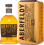 In the photo image Aberfeldy 12 Years Old, metal box, 0.7 L