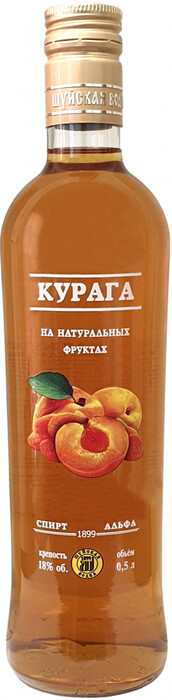 На фото изображение Шуйская Курага, Настойка Сладкая, объемом 0.5 литра (Shuyskaya Dried Apricot 0.5 L)