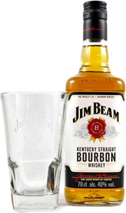 Виски Jim Beam with glass, 0.7 л