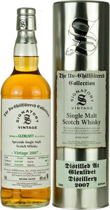 Signatory Vintage, The Un-Chillfiltered Collection Glenlivet 10 Years, 2007, metal tube, 0.7 л