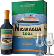 Ром Transcontinental Rum Line Nicaragua, 2004, gift box with 2 glasses, 0.7 л