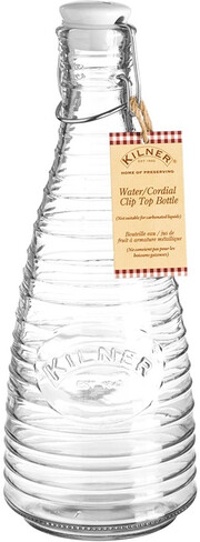 На фото изображение Kilner, Сlip Top Water Bottle, 0.85 L (Килнер, Клип Топ Бутылка для воды объемом 0.85 литра)
