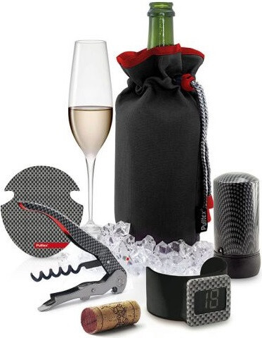 На фото изображение На фото изображение Pulltex, Monza Wine & Champagne Set 5 pcs, gift box (Пултекс, Набор из 5 винных аксессуаров Монза, в подарочной коробке)