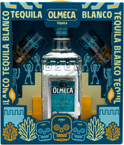 Текила Olmeca Blanco, gift box with 2 glasses, 0.7 л