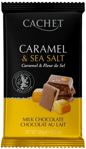 Cachet Milk Chocolate with Caramel and Sea Salt, 32% Cocoa, 300 g