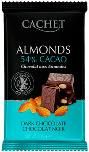 Cachet Dark Chocolate with Almonds, 54% Cocoa, 300 g