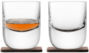 Бокалы LSA International, Whisky Renfrew Tumbler & Walnut Coaster, Set of 2 pcs, 270 мл