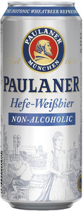 Paulaner, Hefe-Weissbier Non-Alcoholic, in can, 0.5 л