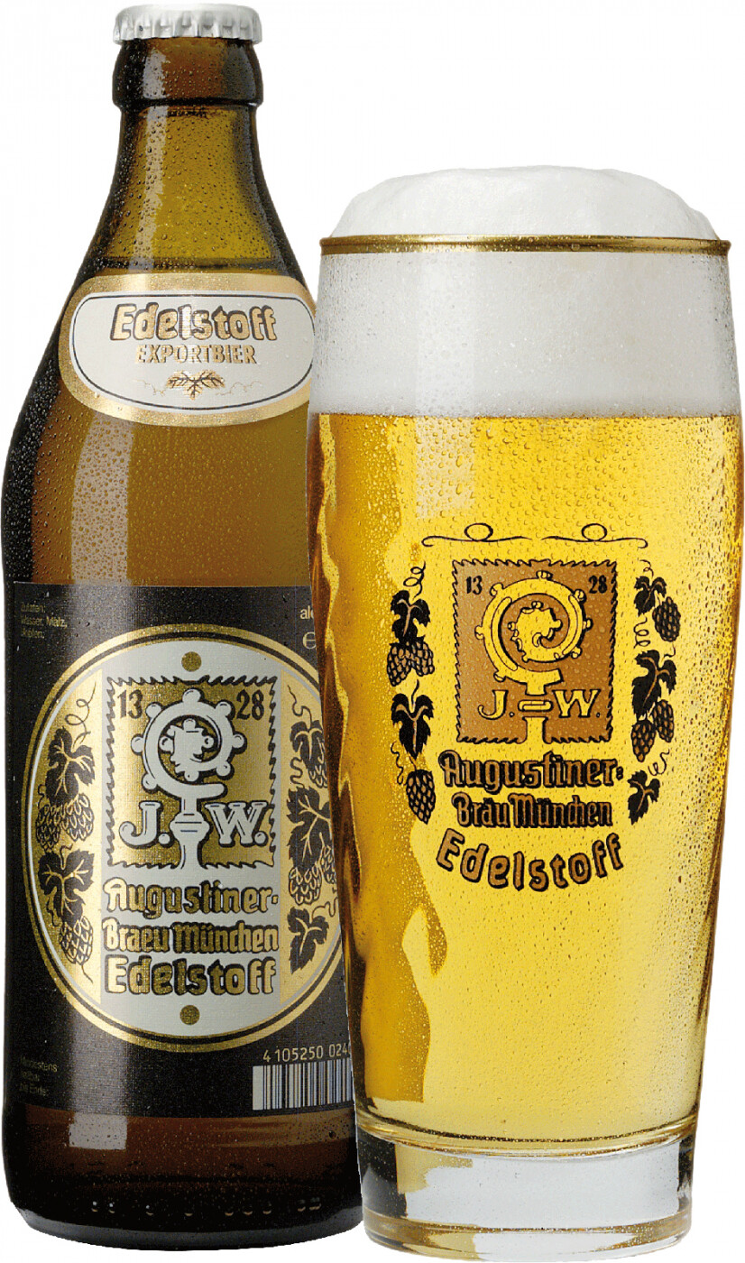 2 Augustiner Brau Munich 0.5L German Beer Glasses NEW 