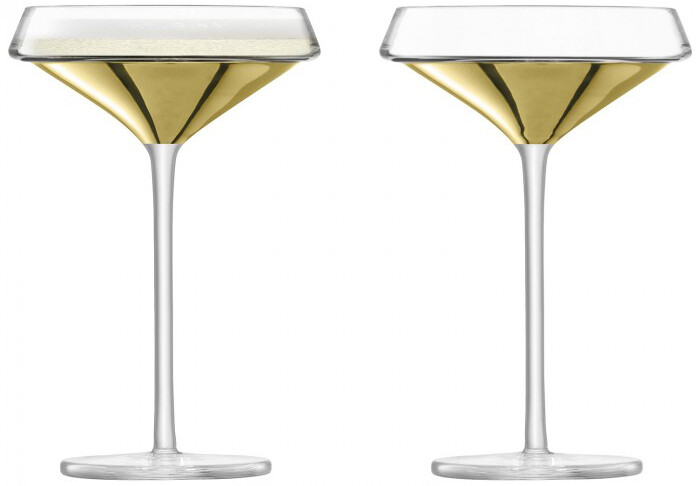 09 LSA International G1487 358 Platz Champagner/Cocktail Glas 240 ml x 2 gold