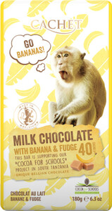 Cachet Milk Chocolate with Banana and Fudge Tanzania, 40% Cocoa, 180 г