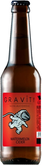 На фото изображение Gravity Watermelon Cider, 0.33 L (Гравити Арбузный Сидр объемом 0.33 литра)