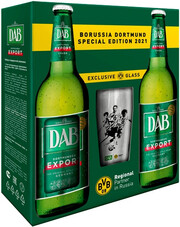 DAB Dortmunder Export, set of 2 bottles & 1 glass, gift box