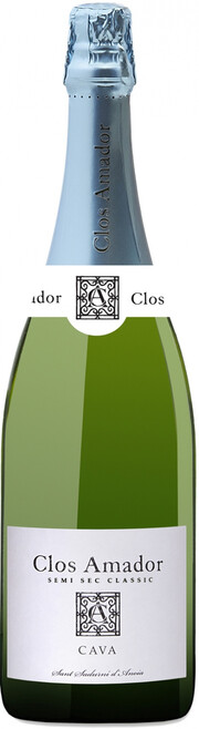 На фото изображение Clos Amador Semi Sec Classic, Cava DO, 0.75 L (Кло Амадор Семи Сек Классик объемом 0.75 литра)