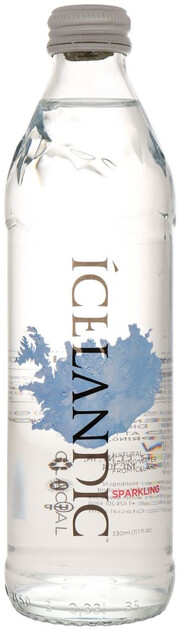 На фото изображение Icelandic Glacial Sparkling, Glass, 0.33 L (Айсландик Глэсиал газированная, в стеклянной бутылке объемом 0.33 литра)