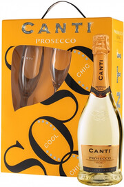 Canti, Prosecco, gift set with 2 glasses