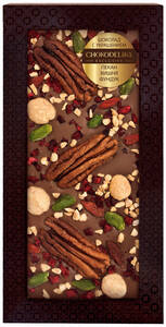 Чокоделика, Молочный шоколад с украшением Пекан, Вишня, Фундук, в блистере, 100 г