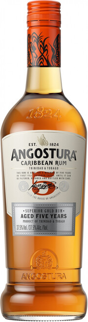 In the photo image Angostura Aged 5 Years, 1 L