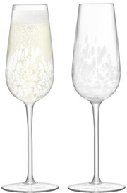 На фото изображение LSA International, Stipple Champagne Flute, Set of 2 pcs, 0.25 L (ЛСА Интернешнл, Стиппл Набор из 2 бокалов-флюте для шампанского объемом 0.25 литра)