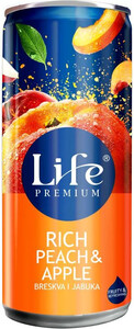 Life Premium Rich Peach & Apple, in can, 250 мл
