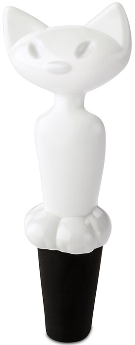 На фото изображение На фото изображение Koziol, Miaou Bottle Stopper, White (Косёл, Мяу Пробка для бутылки, Белая)