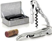 Pulltex, Pulltaps Corkscrew, Silver, gift box with leather case