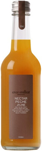 На фото изображение Alain Milliat Nectar de Peche Jaune, 0.33 L (Ален Мия Нектар из желтого персика объемом 0.33 литра)