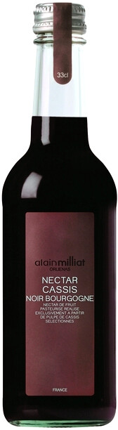 На фото изображение Alain Milliat Nectar de Cassis, 0.33 L (Ален Мия Нектар из черной смородины объемом 0.33 литра)