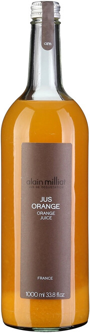 На фото изображение Alain Milliat Jus Orange, 1 L (Ален Мия Сок апельсиновый объемом 1 литр)