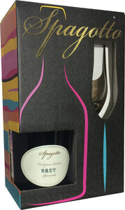 Spagotto Brut, gift set with glass