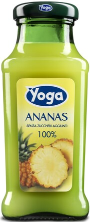 На фото изображение Yoga, Ananas, 0.2 L (Йога, Ананасовый сок объемом 0.2 литра)
