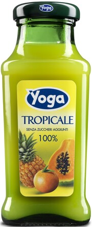 На фото изображение Yoga, Tropicale, 0.2 L (Йога, Сок из тропических фруктов объемом 0.2 литра)