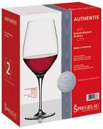 На фото изображение Spiegelau “Authentis” Red Wine/Water Glasses, Set of 2 glasses in gift box, 0.48 L (Шпигелау “Аутентис”, Набор бокалов для красного вина/воды в подарочной упаковке объемом 0.48 литра)