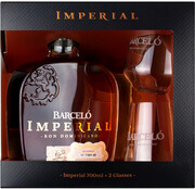 Ром Ron Barcelo, Imperial, gift box with 2 glasses, 0.7 л