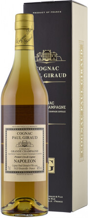 На фото изображение Paul Giraud, Napoleon Grande Champagne Premier Cru, gift box, 0.7 L (Поль Жиро, Наполеон Гранд Шампань Премье Крю, в подарочной коробке объемом 0.7 литра)