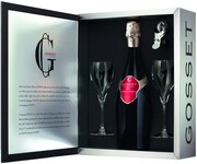 Gosset, Grande Reserve, Coffret with 2 Glasses and Stopper