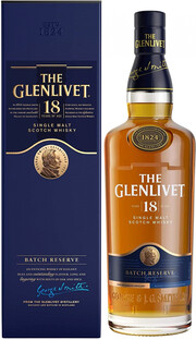 На фото изображение The Glenlivet 18 years, with box, 0.7 L (Гленливет 18-летний, в подарочной коробке в бутылках объемом 0.7 литра)