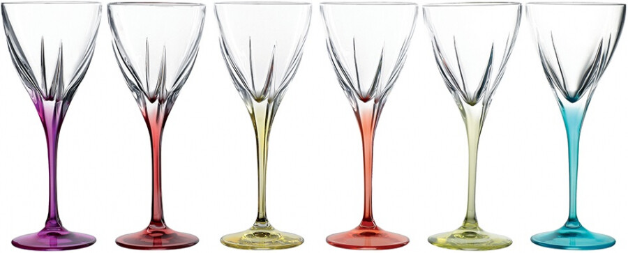 Rcr Set of 6 Liquor Glasses Fusion Color 