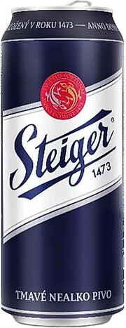 На фото изображение Steiger Tmave Nealko, in can, 0.5 L (Штайгер Тмавэ безалкогольное, в жестяной банке объемом 0.5 литра)