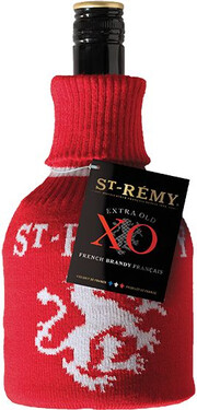 На фото изображение Saint-Remy, Authentic XO, Knitwear Edition, 0.5 L (Сан-Реми, Аутентик ХО, в вязанной подарочной упаковке объемом 0.5 литра)