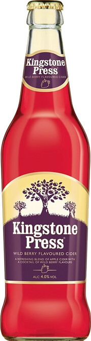 На фото изображение Kingstone Press Wild Berry Flavored, 0.5 L (Кингстон Пресс с ароматом лесных ягод объемом 0.5 литра)