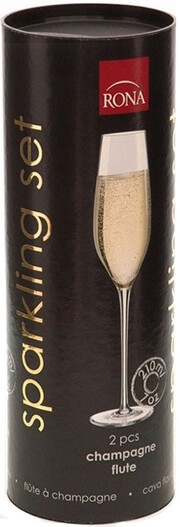 На фото изображение Rona, Celebration Champagne Glass, set of 2 pcs, gift tube, 0.21 L (Рона, Селебрейшн Бокал для Шампанского, набор из 2 шт, подарочная туба объемом 0.21 литра)