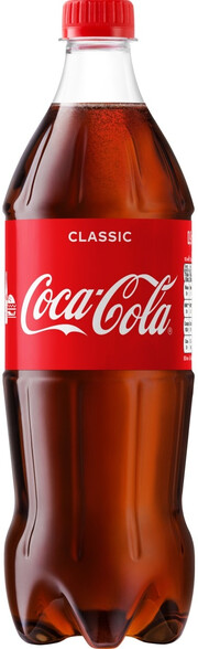 На фото изображение Coca-Cola, PET, 0.9 L (Кока-Кола, в пластиковой бутылке объемом 0.9 литра)
