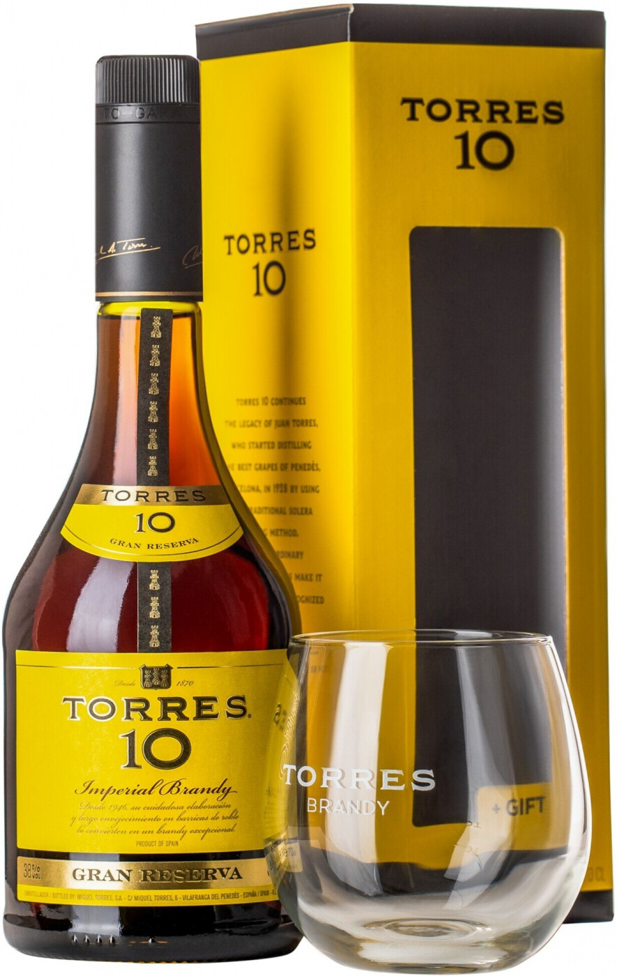 Torres Gran Reserva 10 Brandy set of 2 glass original glass tumbler 